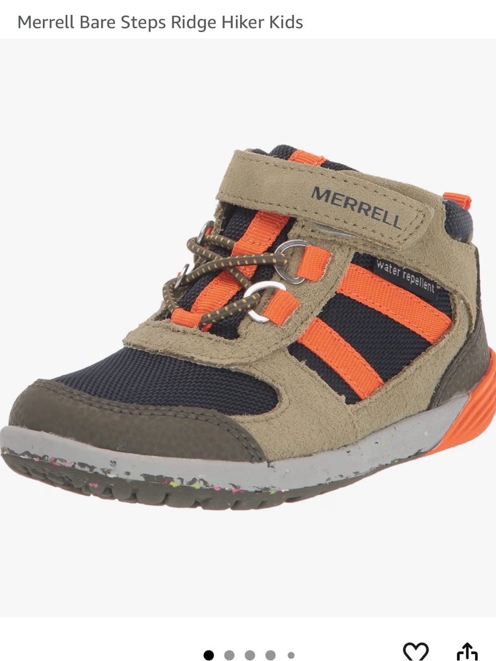 Merrell Bare Steps Ridge Hikers- toddler Hiking boots, size 6